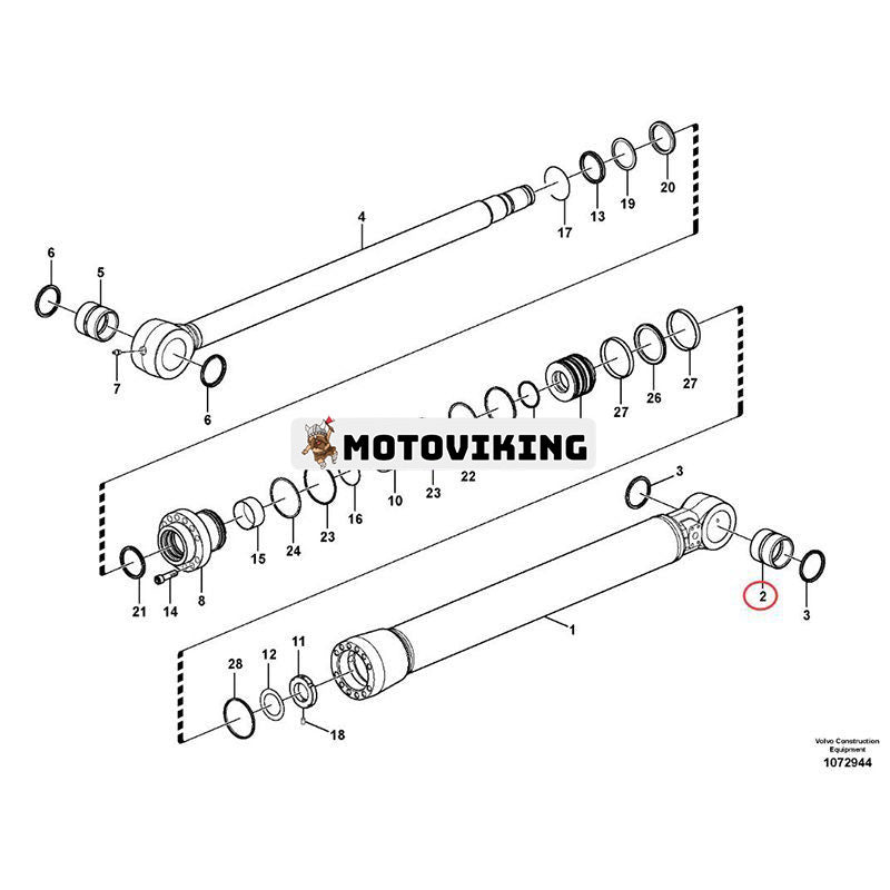 Cylinderbussning VOE14517943 1070-71460 för Volvo Grävmaskin EC140B EC160B EC170D EC180C EC200E EC210D EC220E EC235C EW210C