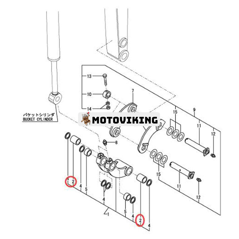 Arm Bom Länkbussning 172137-81300 för Yanmar Grävmaskin B12 B14 VIO12 VIO17 VIO15-2 B12 YB101 YB151