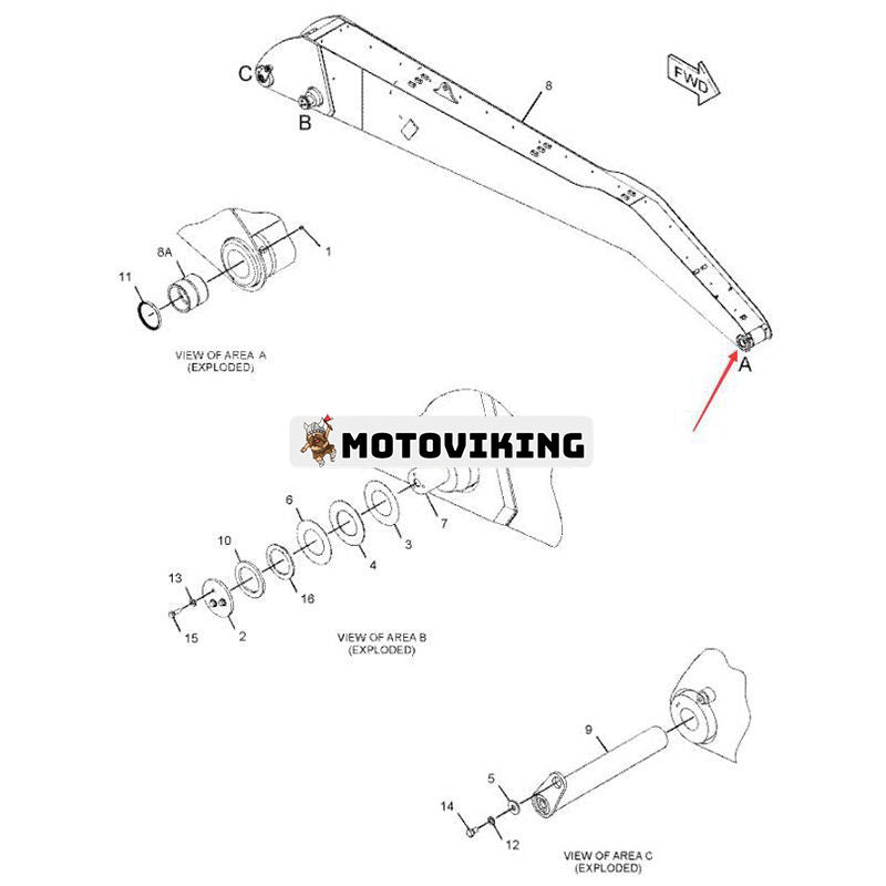 Bomsticksbussning 240-2917 för Caterpillar CAT grävmaskin 320C 320D M325C M330D