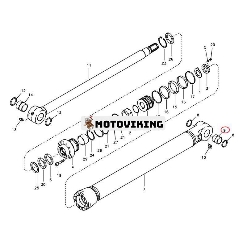 Cylinderhylslagerbussning VOE14514444 för Volvo Grävmaskin EC140B EC160B EC180B EC210B EC240 EC250D EC290B EC300D