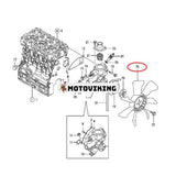 Kylfläkt 119717-44740 för Yanmar 3TNV70 Hitachi grävmaskin ZX17U-2 ZX17UNA-2