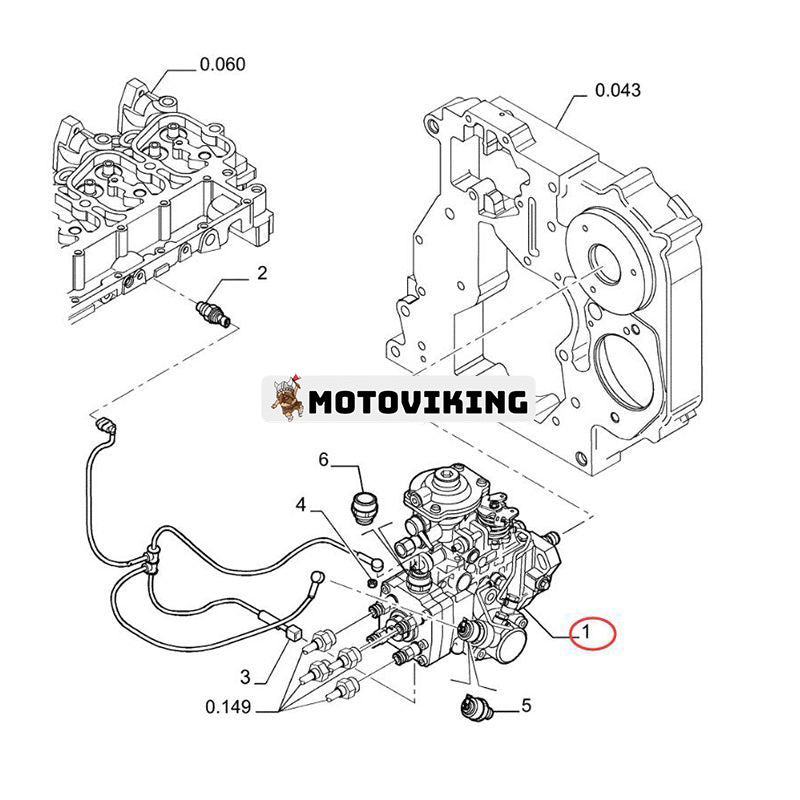 Bränsleinsprutningspump 2852272 för New Holland Engine F4GE0484G D666 Grävlastare B110 B115 LB110.B LB115.B LB90.B