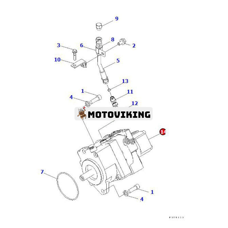 Hydraulpump 708-1T-00710 för Komatsu Forklift FD50A-10 FD45-10 FD35/40-10 FG45-10 FG35/40-10 FG35N/40N-10 CX50