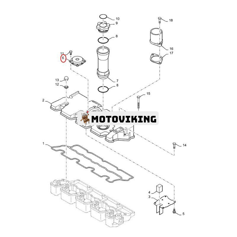 Luftningsventil SBA110566080 för Shibaura ISM Engine N844 New Holland G6030 MC28 L140 LS140 T1010 T2310 TC40A TZ18DA