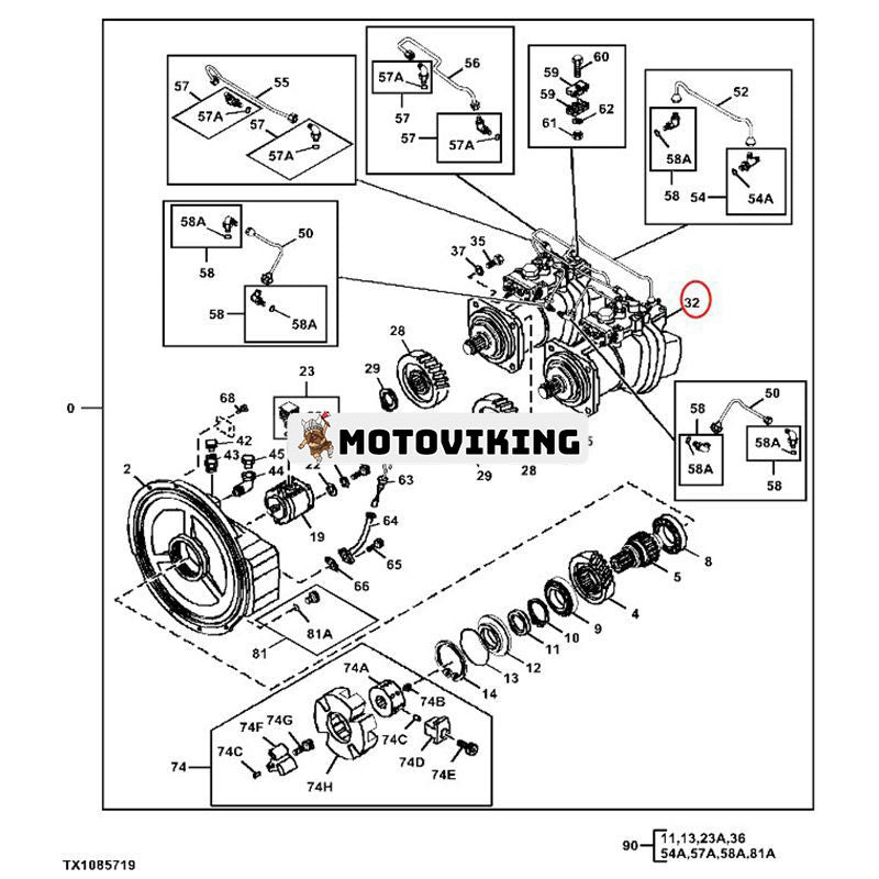 Hydraulpump 9260885 PG200274 för John Deere grävmaskin 380GLC 350GLC 350DLC