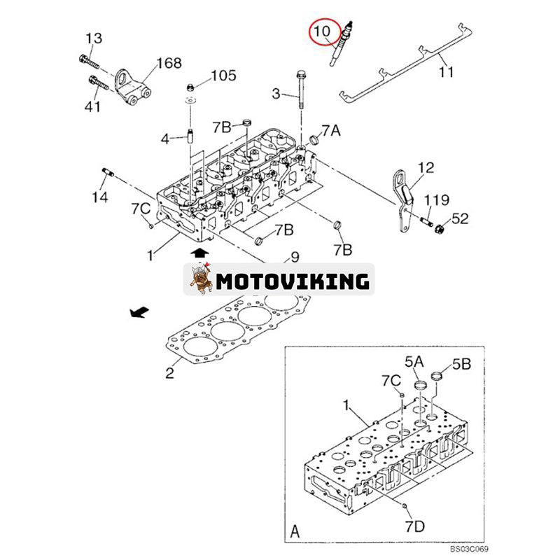 4 ST Glödstift 86990080 för Isuzu Engine 4JG1 CASE Grävmaskin CX75SR CX80