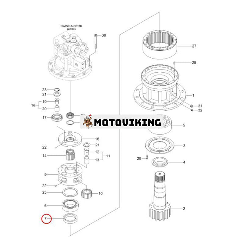 Oljetätning XKAQ-00087 för Hyundai grävmaskin HX140L R110-7 R140LC-7 R140W-9 R145CR-9 RD110-7