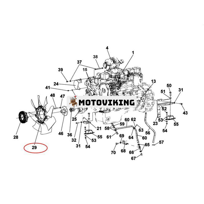 Fläkt 4700397285 för Cummins Engine 6BTAA-5.9 Atlas Copco Dynapac Roller CA510