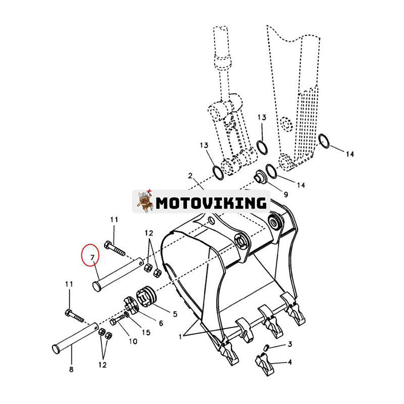 Stift VOE14509017 för Volvo EC330B EC330C EC340D EC350D EC350E EC360 EC360B EC360C EC360CHR EC380D EC380DHR EC380E