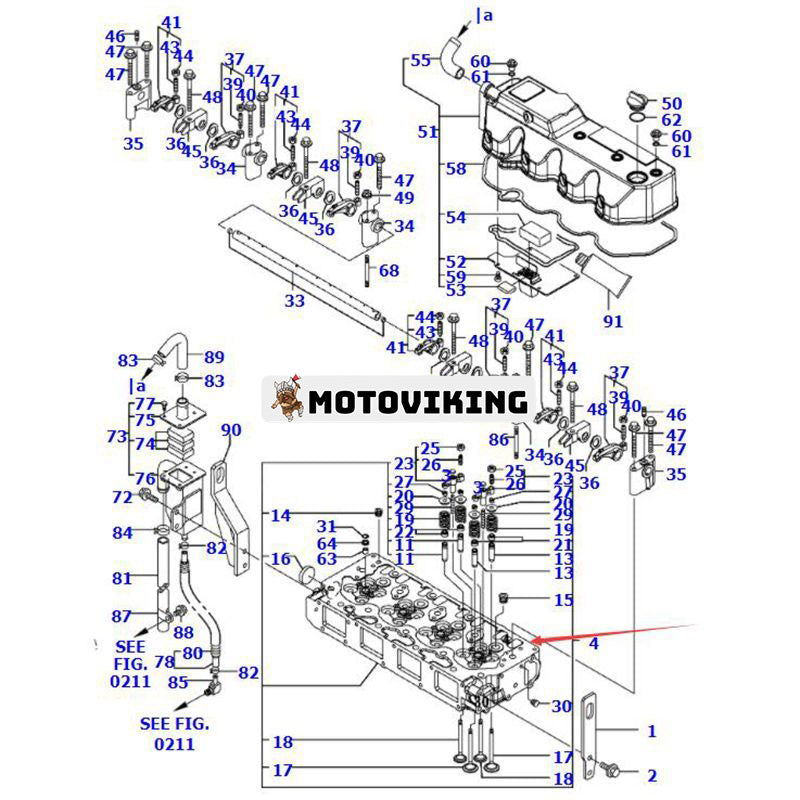 Bar cylinderhuvud YM723907-11100 för Komatsu Engine S4D106 Grävmaskin PC110R-1 PC95R-2 PW110R-1 PW95R-2