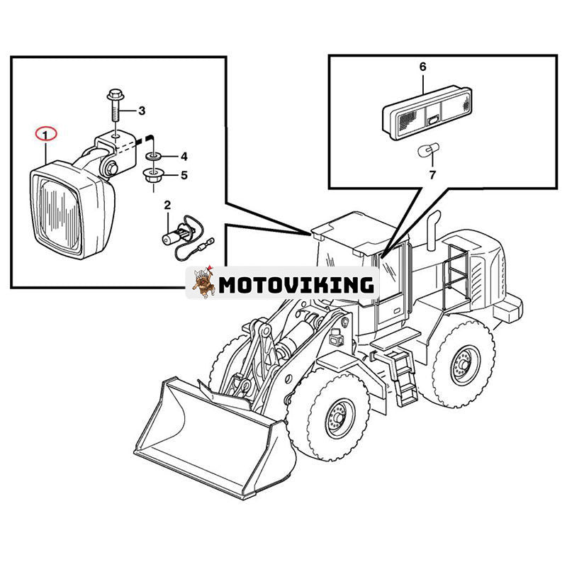 Arbetslampa VOE11170010 för Volvo A25D A30D A35E A45G L110G L120G L150E L180H L50G L70F L90G P7110 P7170B SD110B SD115 SD135