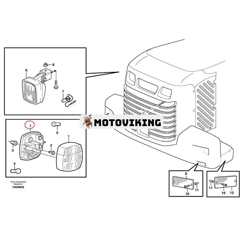 Baklykta VOE11039553 för Volvo EL70 EW130 EW140 EW150 EW160 EW200 EW230 L110G L150G L180G L220G L28F L330D L60G L70F