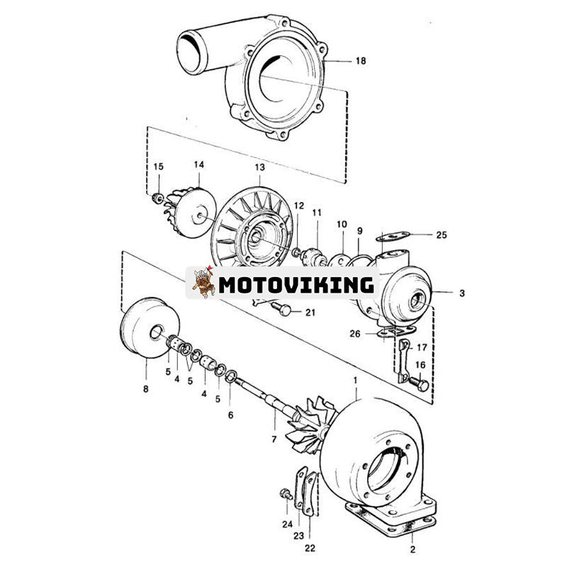 Turbo T04B46 Turboladdare 4774354 för Volvo Engine TD60B TD60A TD60C Lastbil B6 F6 F6S