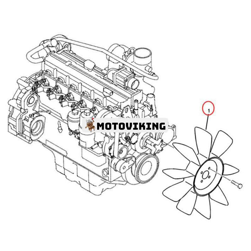 9 bladfläkt VOE14505631 för Volvo grävmaskin EC210B