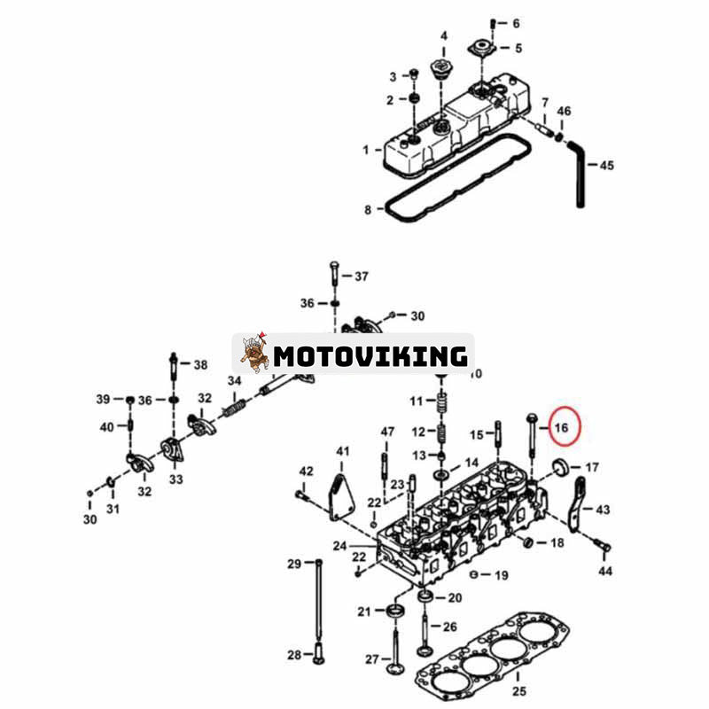 1 set cylinderhuvudsbult för Bobcat minilastare 843 853 1213