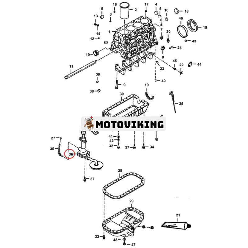 Oljepump 6660007 för Bobcat kompaktlastare 843 1213