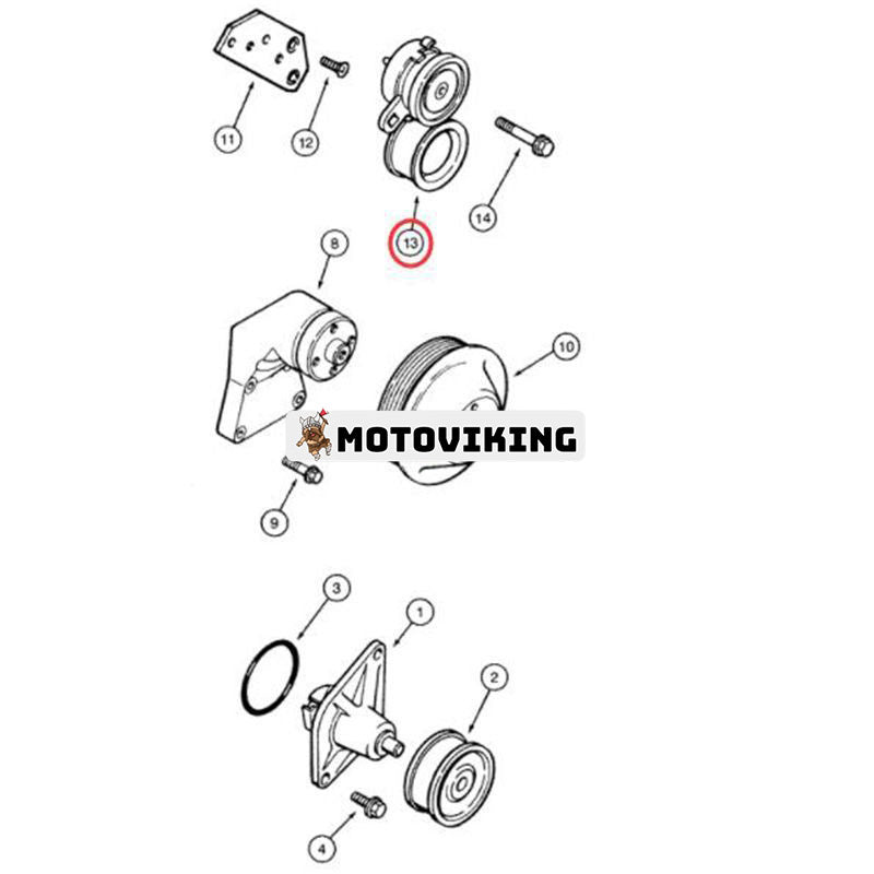 Remsträckare J912246 för CASE Tractor 1150E 1155E 1896 2096 9110 9130 Grävmaskin 888