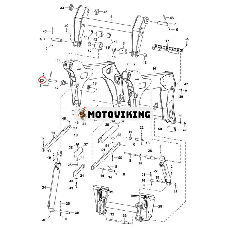 Pivotpin 6729007 för Bobcat minilastare S250 S300 S330 S530 S570 S590 S595 T300