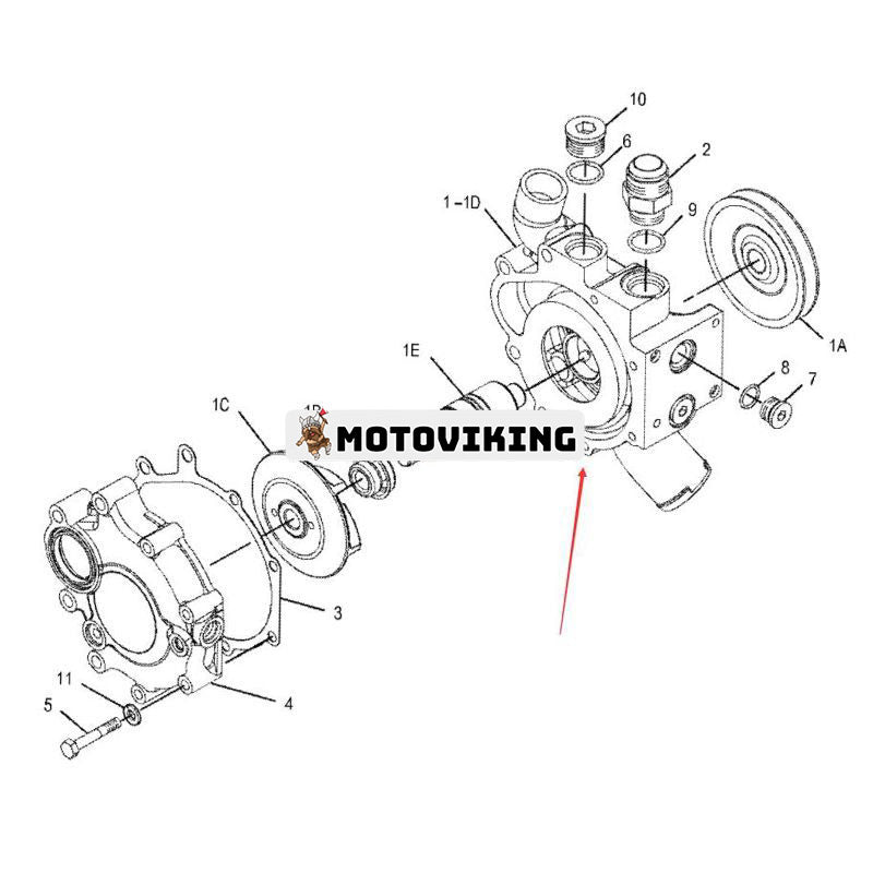 Vattenpump 4P-3682 159-3140 för Caterpillar CAT Engine 3114 3116 3126