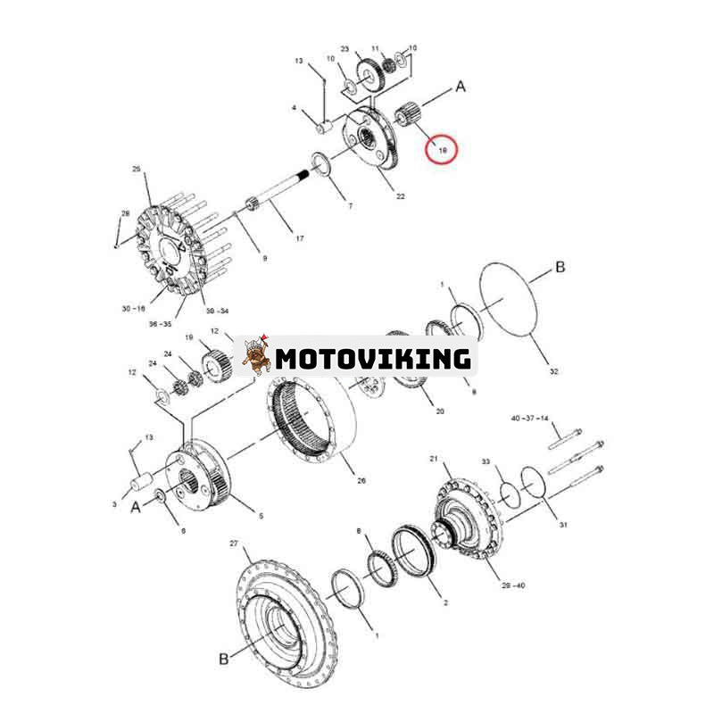 17T Sun Gear 244-1516 för Caterpillar CAT traktor D3K XL D3K2 LGP D4K XL D4K2 XL D5K LGP D5K2 XL