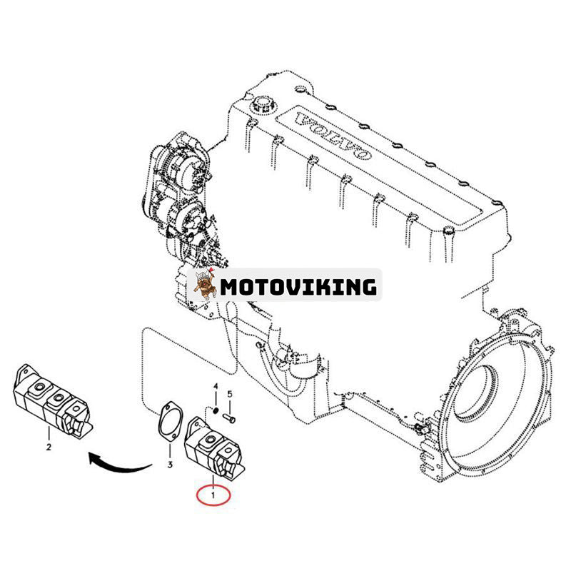 Kugghjulspump 14561970 för Volvo Grävmaskin EC460B EC460C