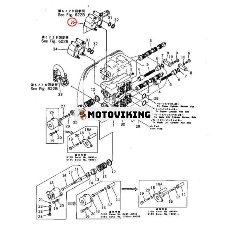 Avlastningsventil 701-40-62002 för Komatsu schaktare D150A-1 D155A-2A D155A-1 D155A-2 D355A-5 D155W-1 D355A-3