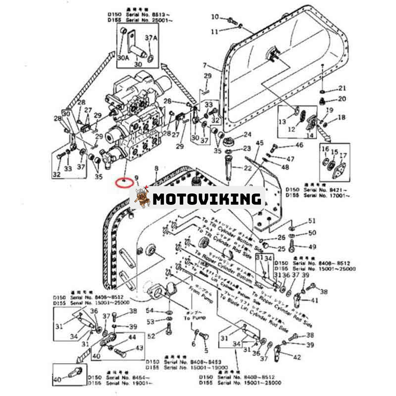 Bladlyft och rivningsventil 701-43-24002 för Komatsu schaktare D150A-1 D155A-2A D155A-1 D155A-2 D355A-5 D355A-3