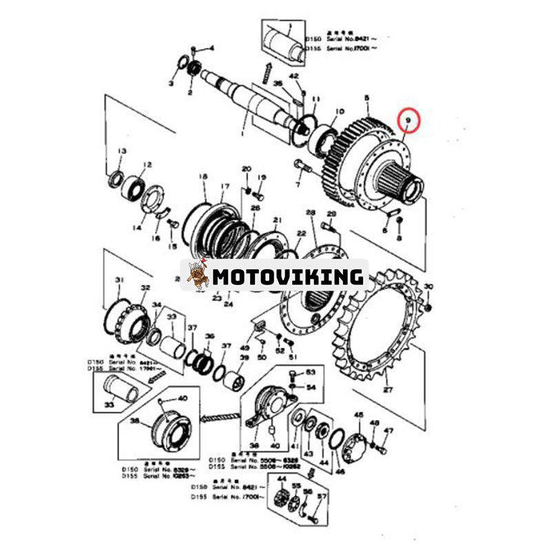 Final Drive Hub 175-27-31384 för Komatsu schaktare D150A-1 D155A-2A D155A-1 D155A-2 D155W-1