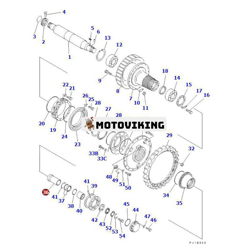 Distansbricka 175-27-31411 för Komatsu schaktare D155C-1D D155C-1P D135A-2 D150A-1 D155A-2A D155A-1 D155A-2 D135A-1 D155W-1