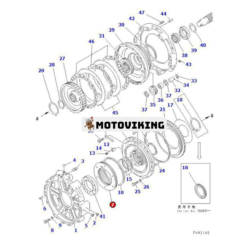 Bur 145-15-41260 för Komatsu D75S-5 D75A-1 D75S-3 D65S-6 D65S-7 D65S-8 D65P-7 D65P-11 D65E-8 D65E-6 D65A-11 D65A-6