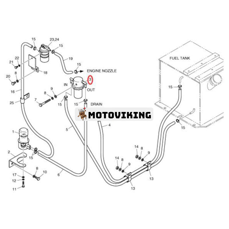 Vattenavskiljare MM130552 för Doosan SOLAR 015PLUS Hyundai R15-7 R16-7 R16-9 R18-9 R22-7 R25Z-9A R27Z-9 R28-7 R35-7 R36N-7