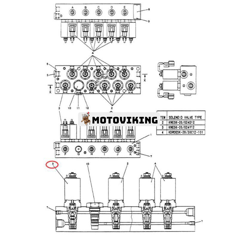 Magnetventil YN35V00005F2 för Kobelco grävmaskin SK100 SK100L SK120 SK120LC SK200 SK200-2 SK200LC