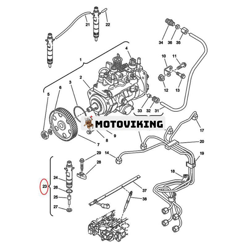 Bränsleinsprutare 6924907 för Bobcat T2556 T2566 T35100 T3571 T3571L T40140 T40140 T40170 TL360 TL470 V518 V723