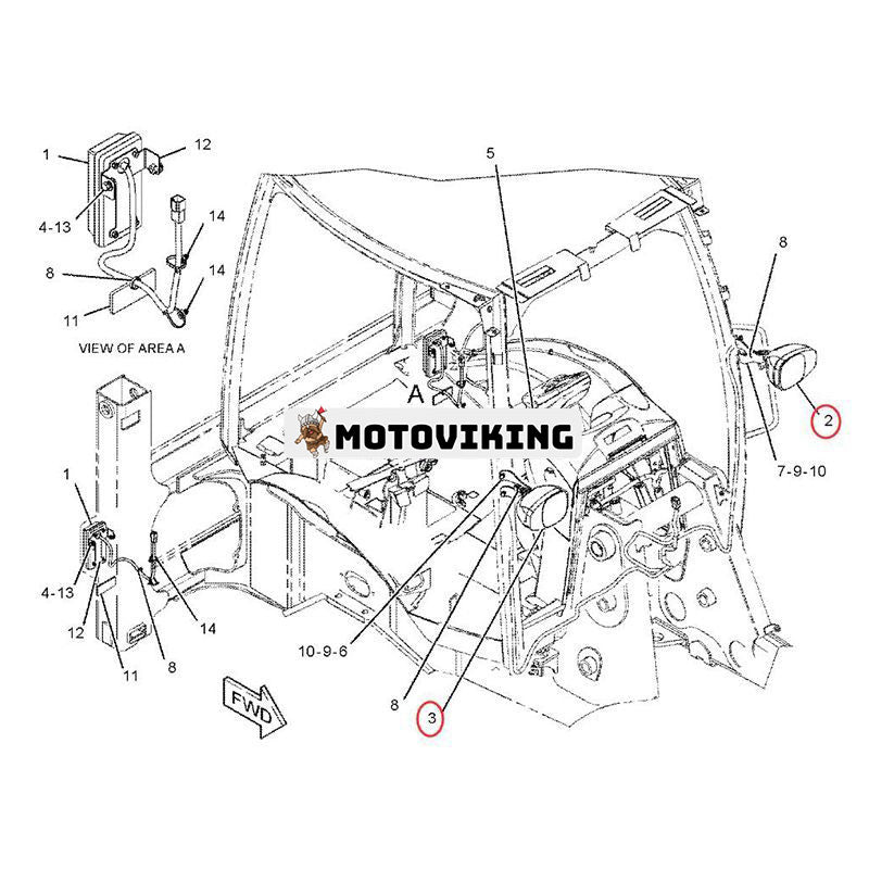 24V Strålkastare 195-0190 195-0189 för Caterpillar CAT 236D 242D 246C 246D 256C 262C 262D 272C 272D