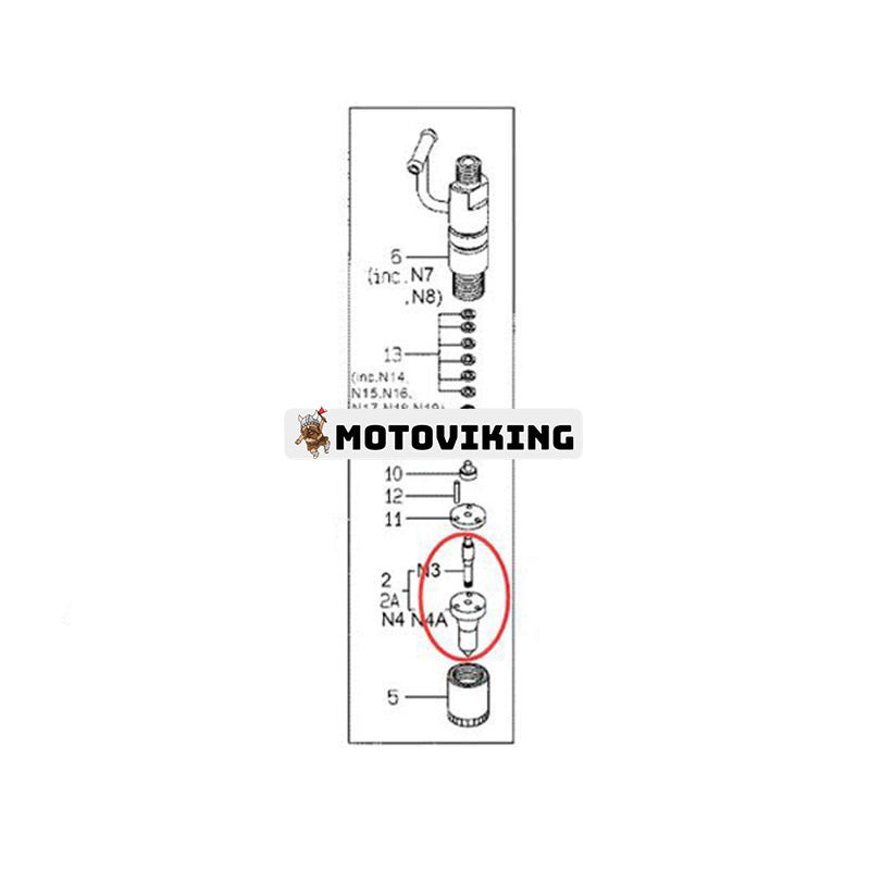 Bränsleinsprutningsmunstycke 129503-53000 för Yanmar motor 4TNE84MT-EK 3TNE88 4TNE88 Hyundai minilastare HSL610