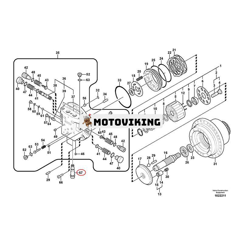 Avlastningsventil SA8230-21640 för Volvo grävmaskin EC140 EC160B EC170D EC180C EC200B EC210 EC220E EC240 EC250D ECR235C ECR235E