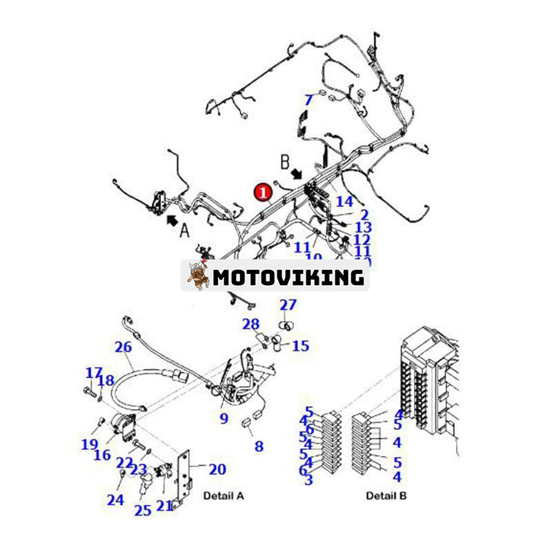 Ledningsnät 207-06-76511 för Komatsu grävmaskin PC350HD-8 PC350LC-8 PC300LC-8 PC300HD-8