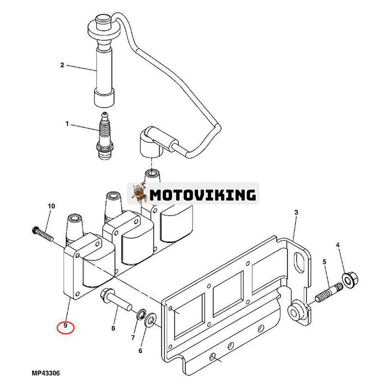 3 ST OEM Tändspole MIA11721 för Yanmar Engine 3TNV70 John Deere Gator Utility Vehicle XUV UV72 4X4 XUV825i