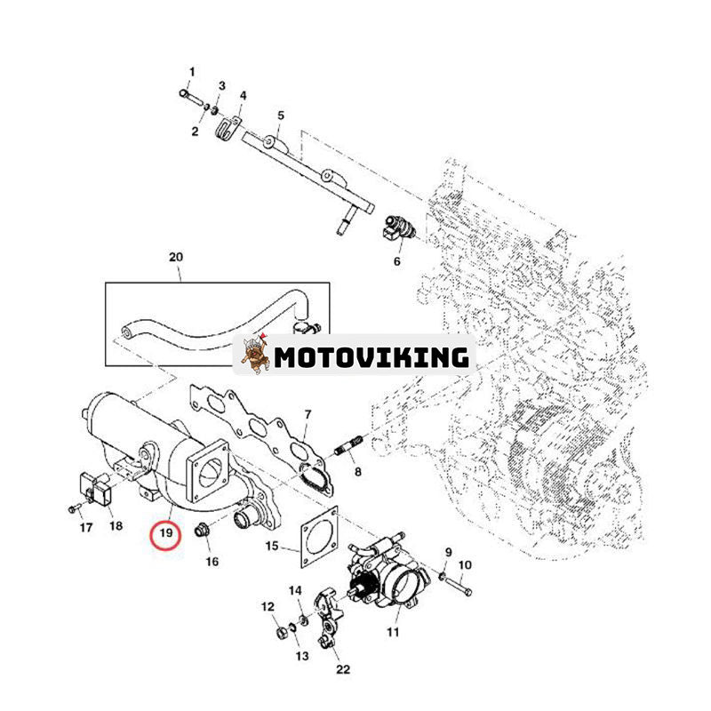 OEM Insugningsrör MIA11718 för Yanmar Engine 3TNV70 John Deere Gator Utility Vehicle XUV UV72 4X4 XUV825i