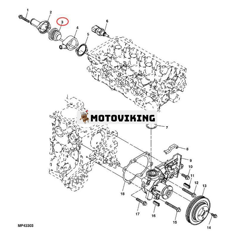 OEM termostat MIA11731 för Yanmar Engine 3TNV70 John Deere Gator Utility Vehicle UV72 XUV XUV590E S4 XUV825M XUV835R