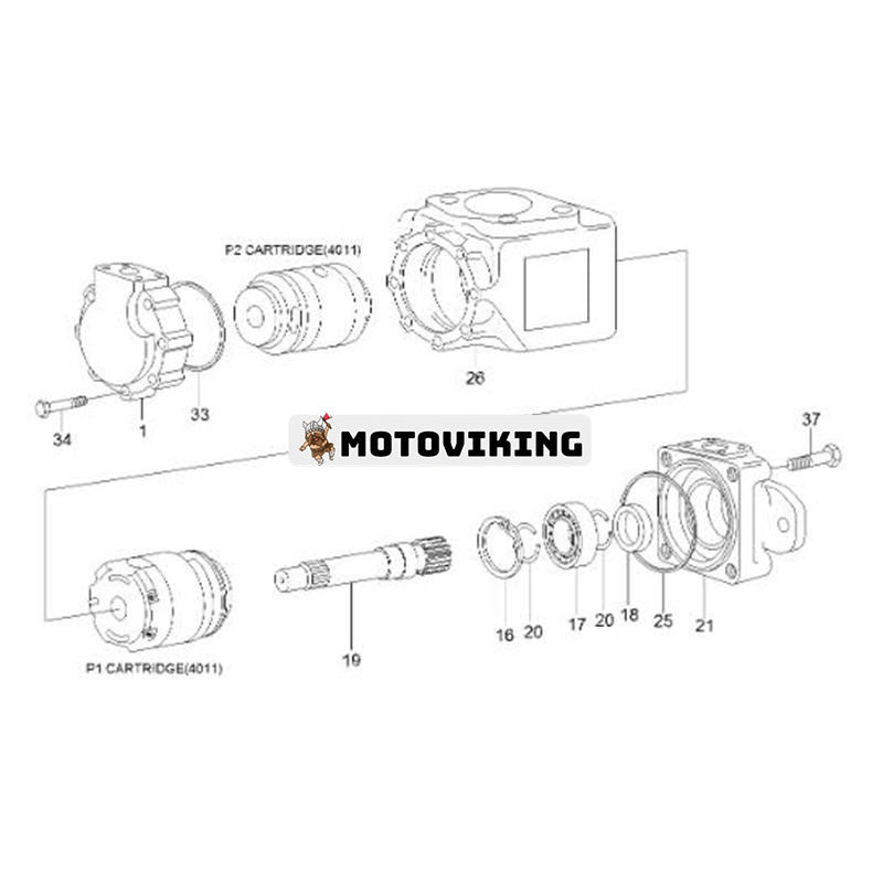 Huvudpump 31LB-00400 för Hyundai hjullastare HL770-7A HL770-9S