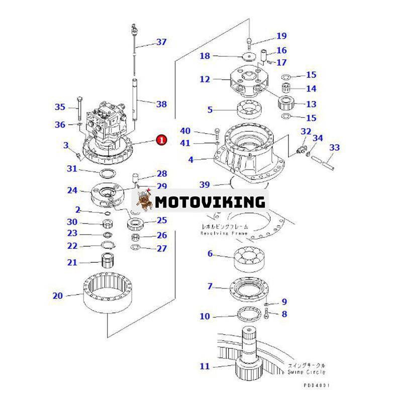 Svängmotorenhet 706-75-01150 för Komatsu grävmaskin PC200-6H PC200-6Z PC210-6 PC220-6 PC220LC-6 PC230-6 PC230LC-6