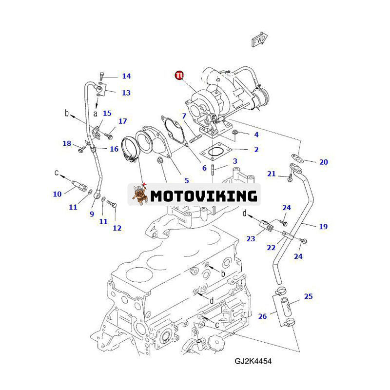Turbo TD04L Turboladdare 6205-81-8224 för Komatsu Engine S4D95LE Hjullastare WA80-3 WA90-5 WA100M-3 WA100M-5