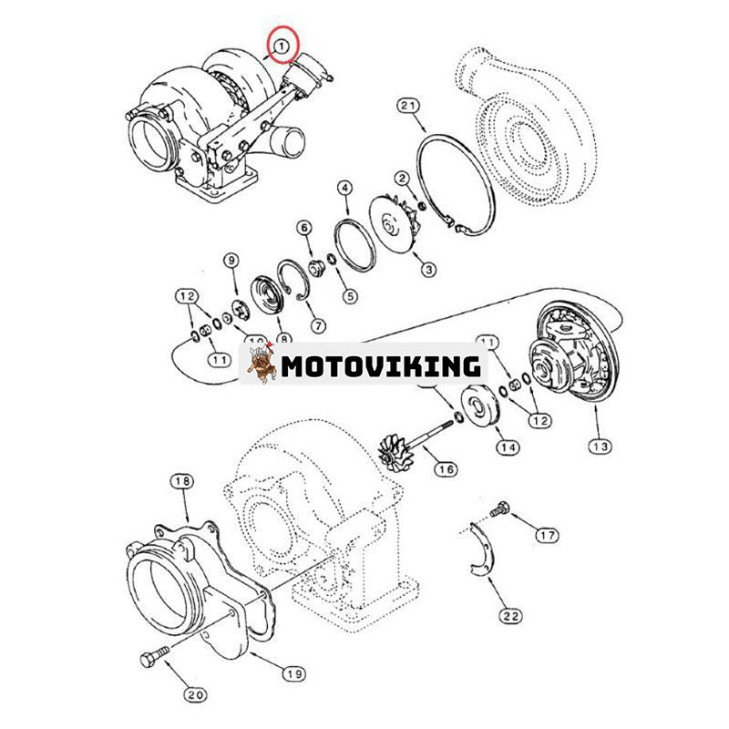 Turbo HX40W Turboladdare J535635 för CASE Engine 6831T Hjullastare 721B 721C 821B 821C