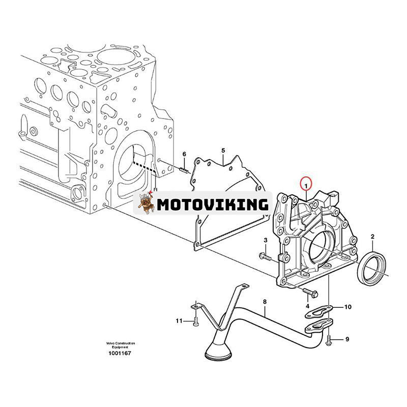 Oljepump VOE21618956 VOE20726088 för Volvo Engine D4D Grävmaskin EC135B EC140B EC160D EC170D EC180E ECR145D EW140D