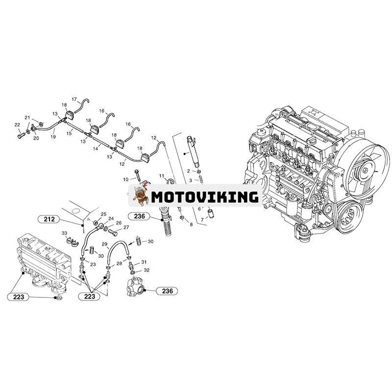 Bränsleinsprutare VOE20543483 för Volvo Penta Engine TD520GE TAD531G TD720GE Hjullastare L40 L40B L45 L45B
