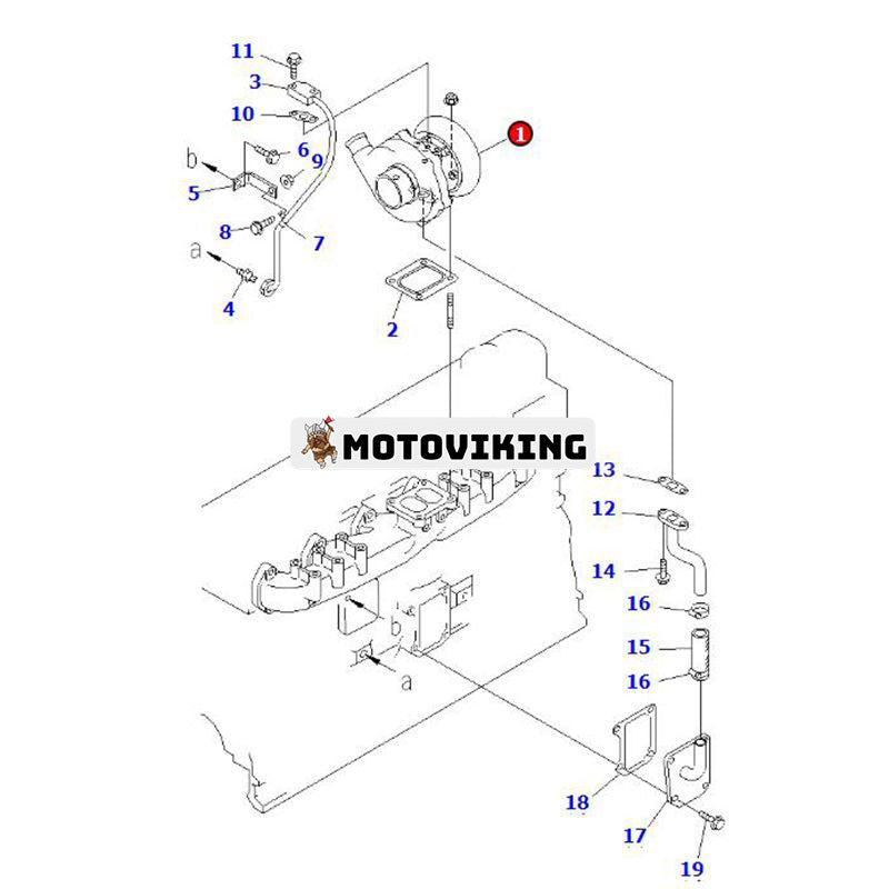 Turbo T04E08 Turboladdare 6222-81-8210 för Komatsu Engine S6D95L SA6D108 Grävmaskin PC300LC-5