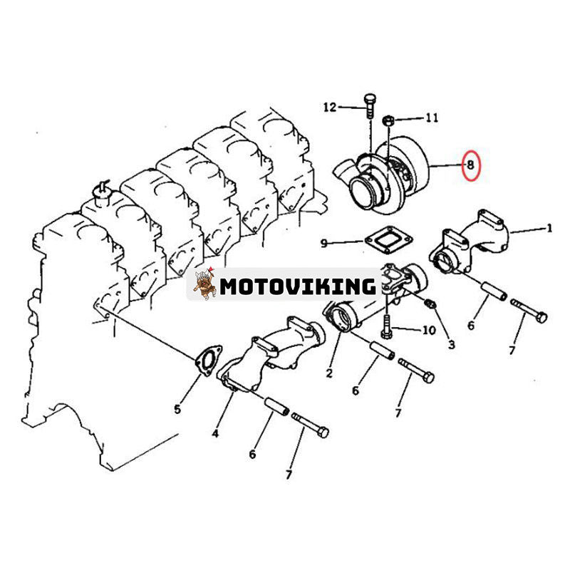 Turbo TA4532 Turboladdare 6152-81-8210 för Komatsu Engine S6D125 D755 Grävmaskin PC400-3 PC400-5