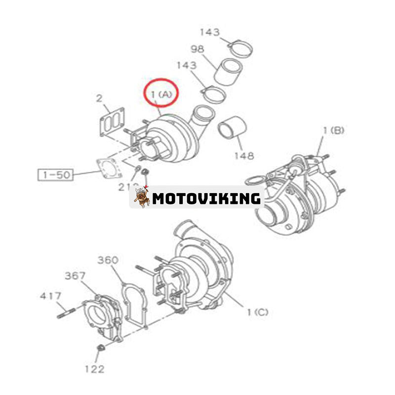 Turbo RHG6 Turboladdare 114400-3900 för Isuzu Engine 6HK1 6HK1T Hitachi Grävmaskin ZX330 ZX340 ZX350