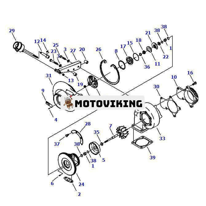 Turbo HX40W Turboladdare 1304-937-H91 för Komatsu hjullastare WA380-3MC WA380-3L WA320-3L Motorväghyvl GD650A-2EY 850B